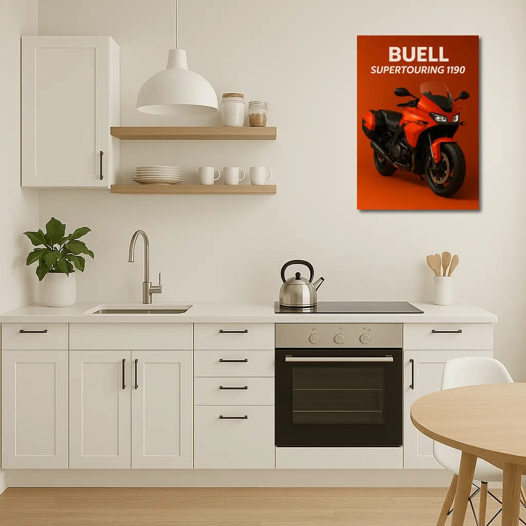 Buell Supertouring 1190 Motorcycle Orange Background – Wall Art