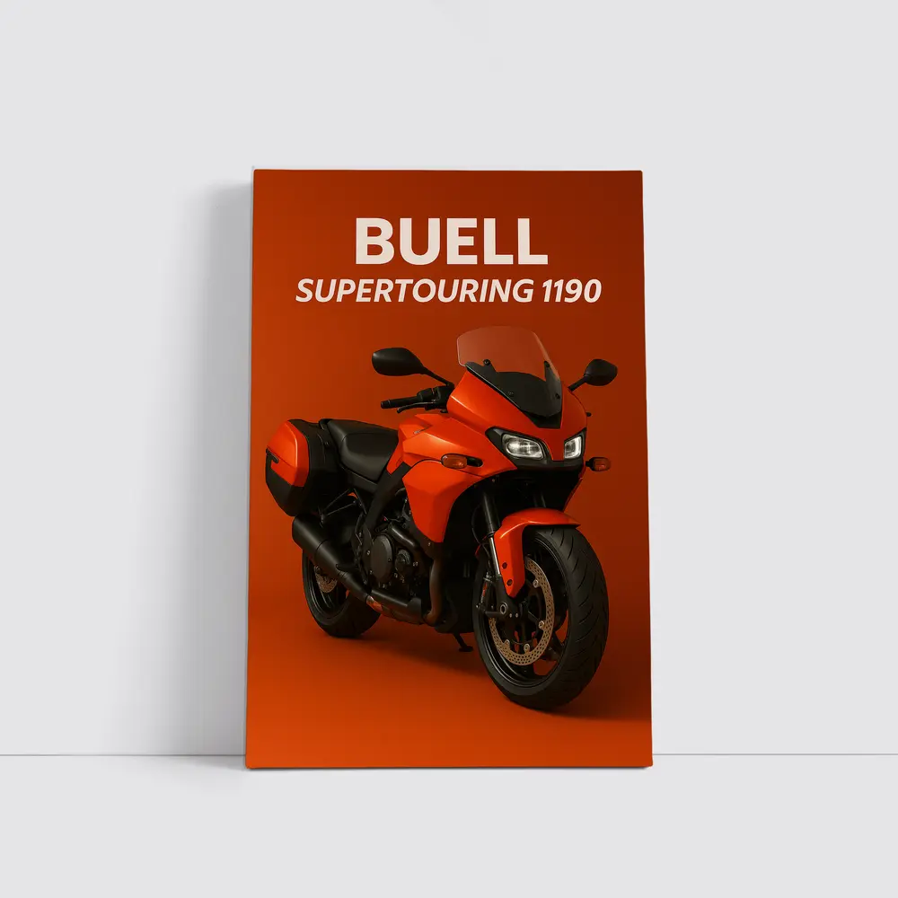 Buell Supertouring 1190 Motorcycle Orange Background – Wall Art