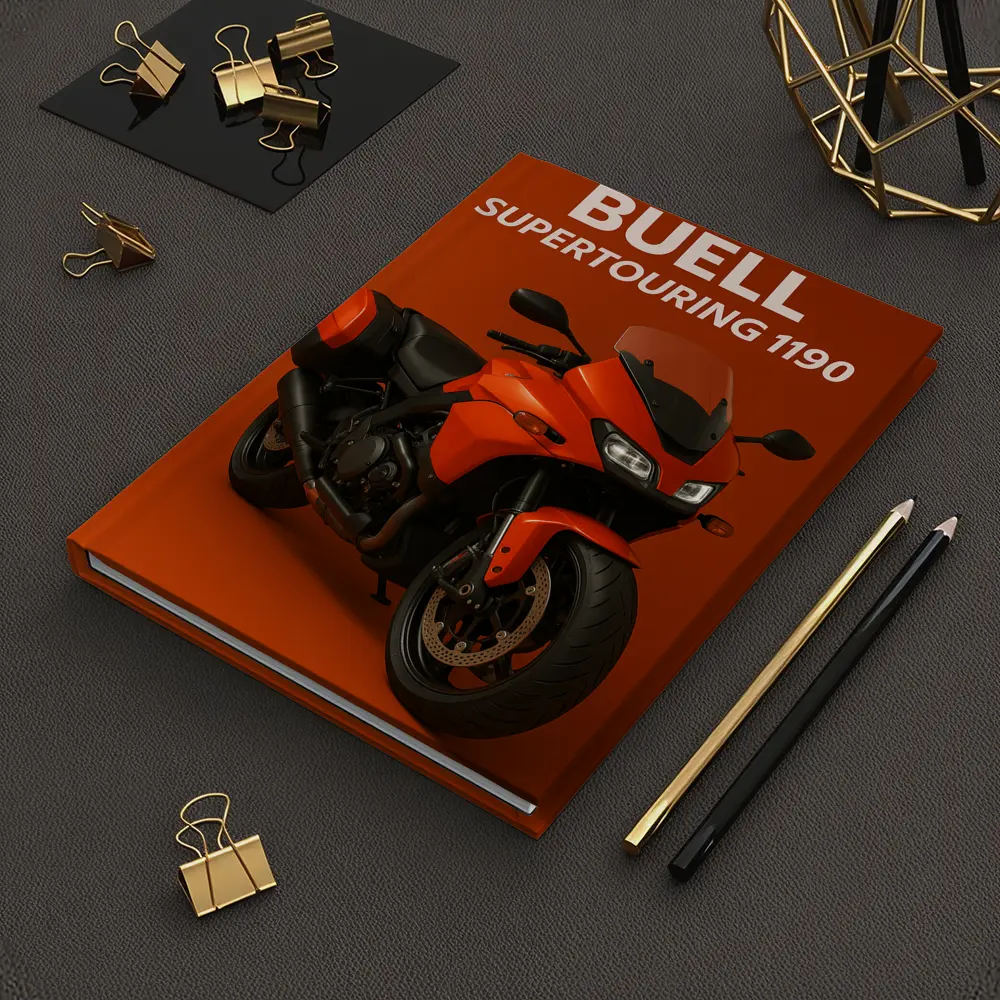 Buell Supertouring 1190 Motorcycle Orange Background – Notebooks