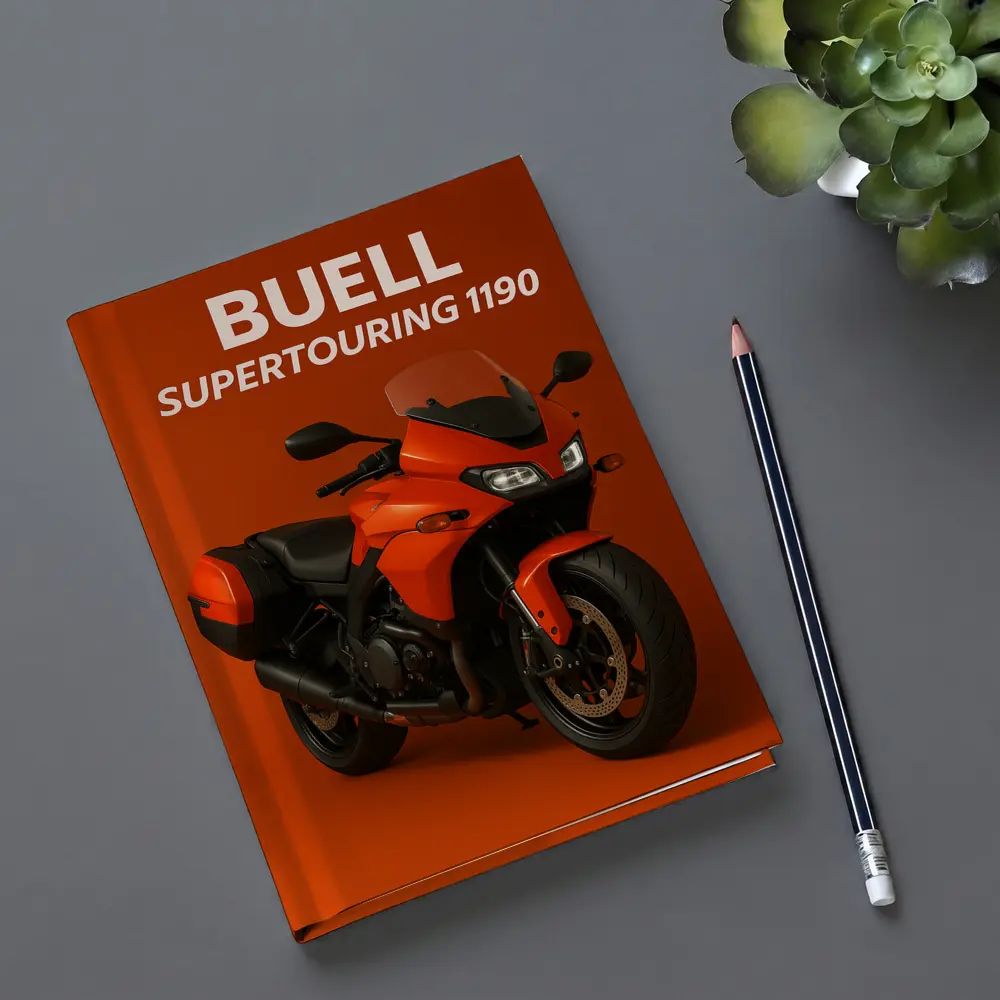 Buell Supertouring 1190 Motorcycle Orange Background – Notebooks