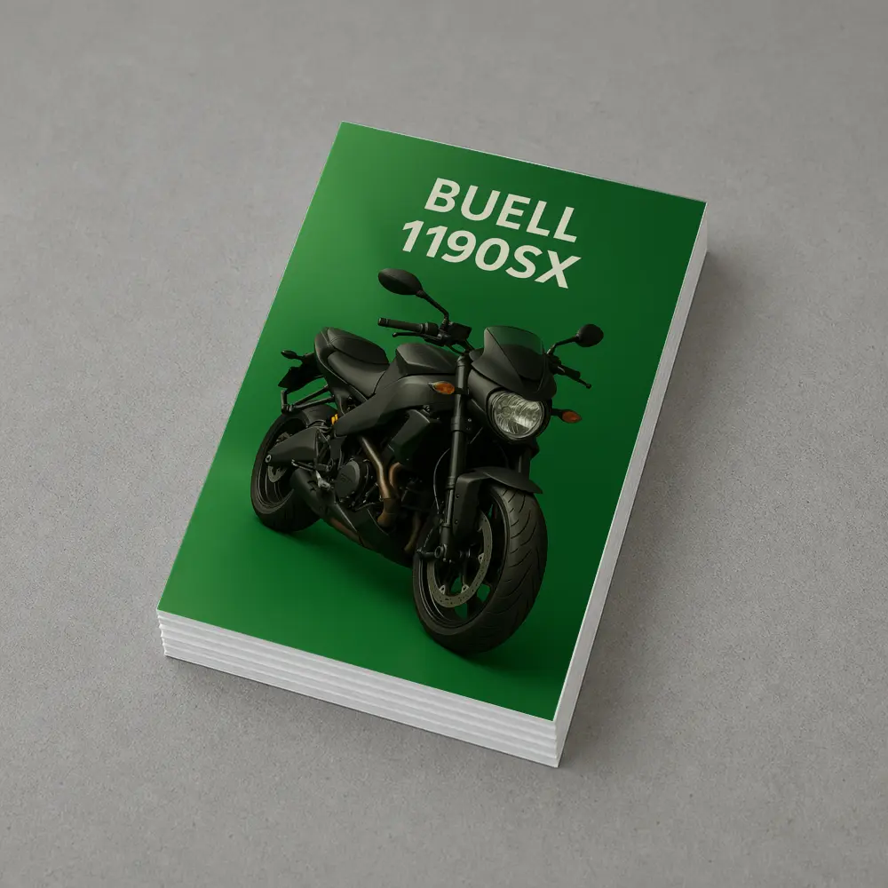 Buell 1190SX Streetfighter Motorcycle Green Background – Postcards