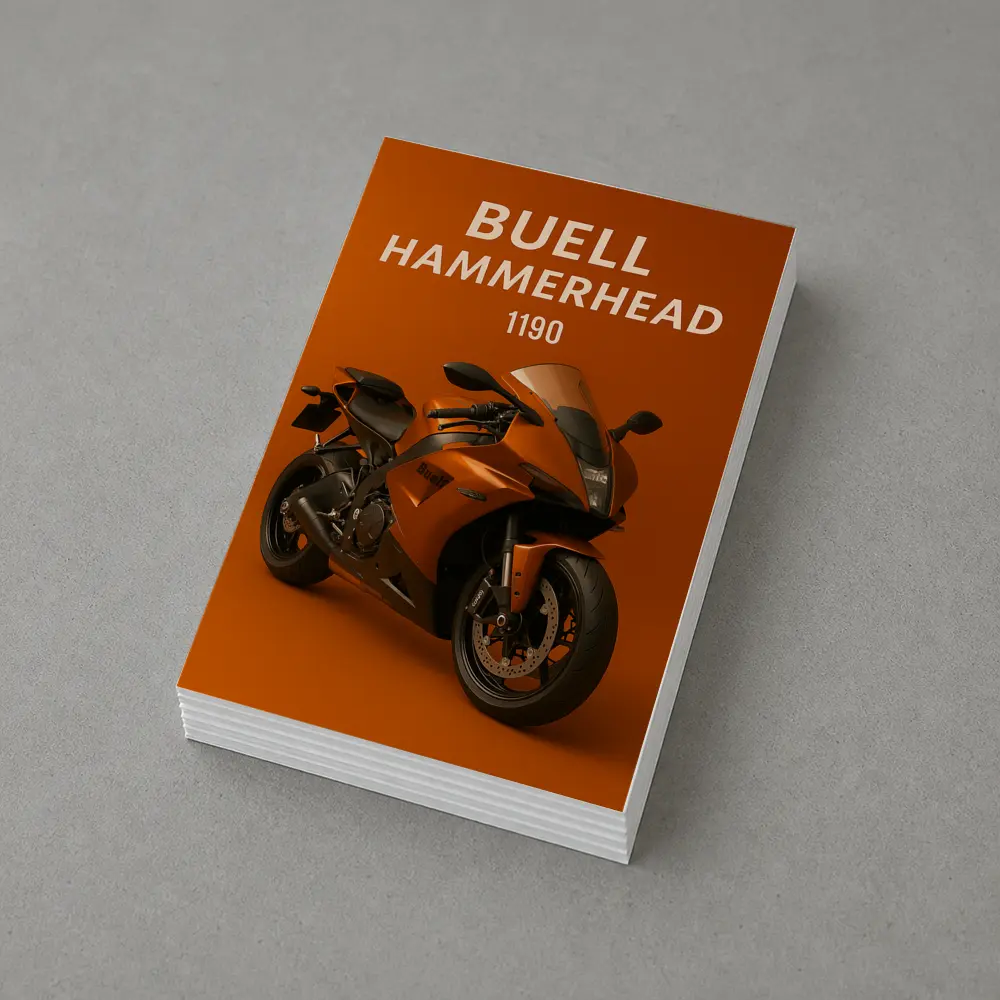 Buell Hammerhead Motorcycle Orange Bold Background – Postcards