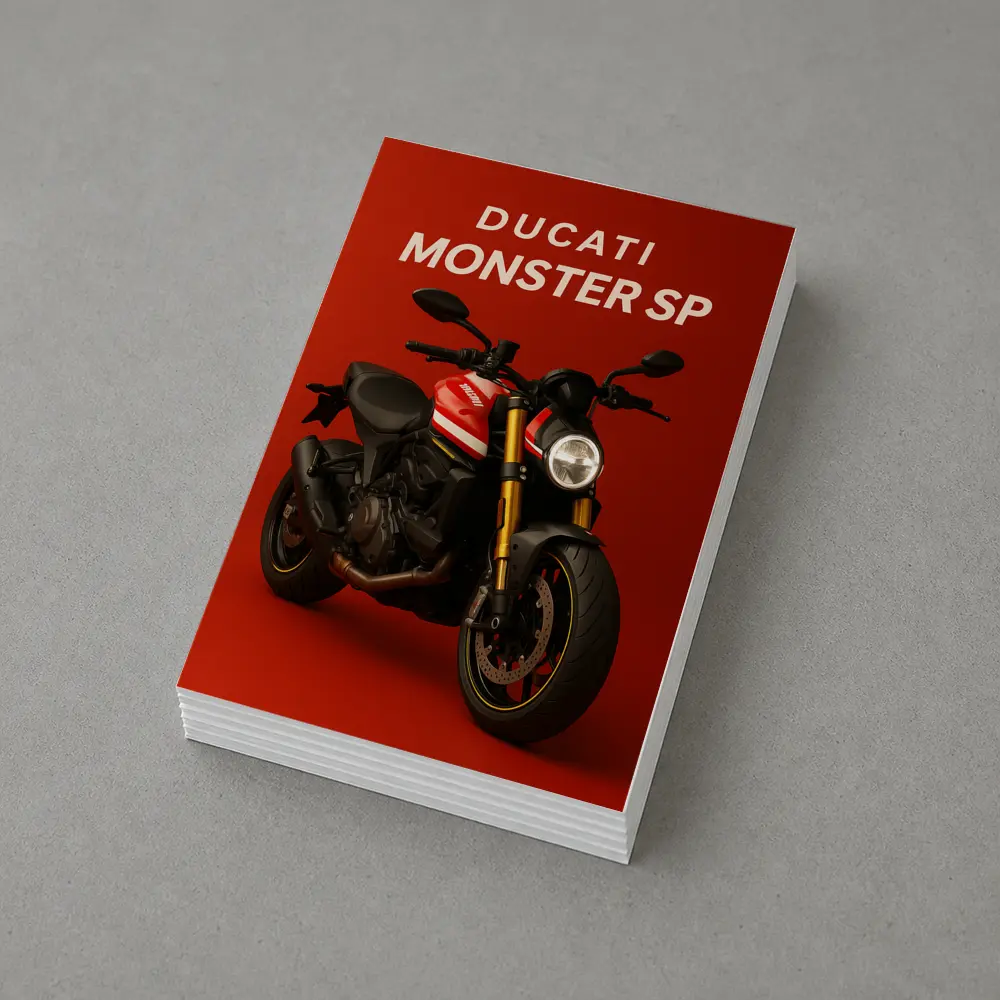 Ducati Monster SP Motorcycle Red Background – Postcards