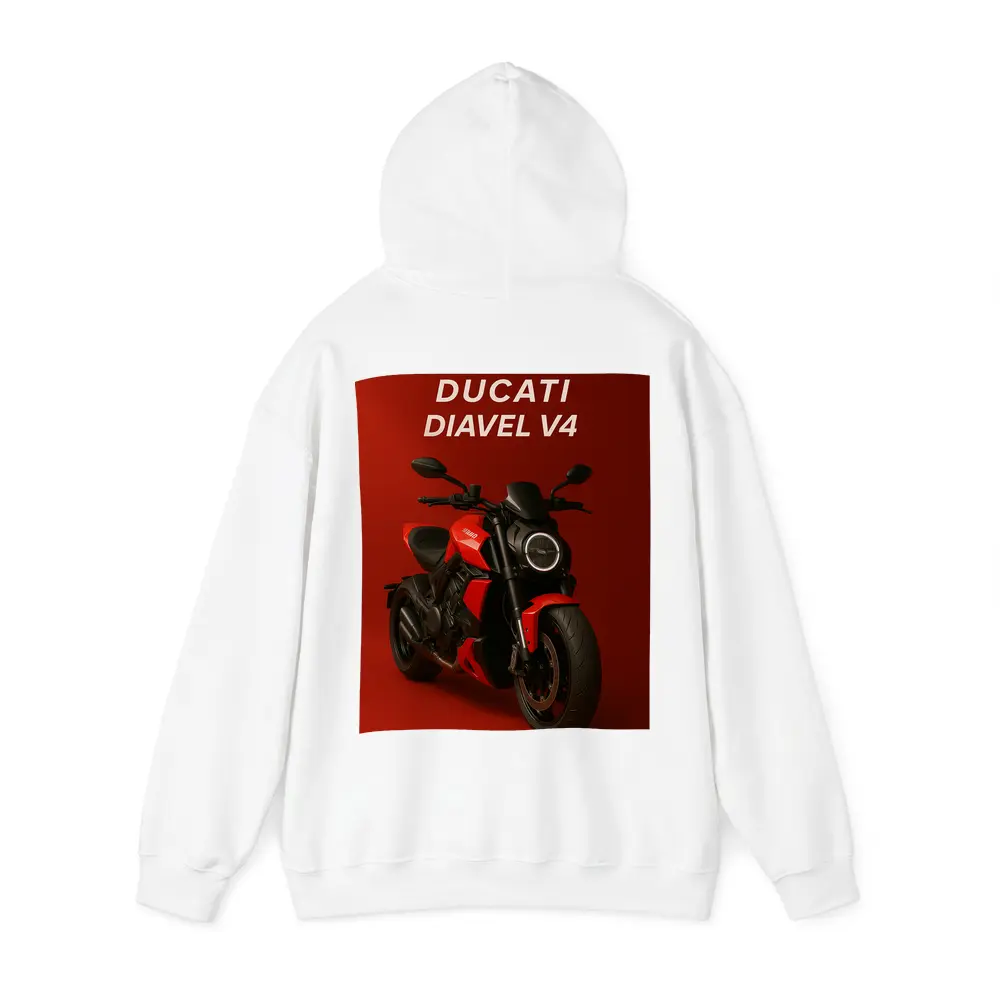 Ducati Diavel V4 Motorcycle Red Background – Hoodies