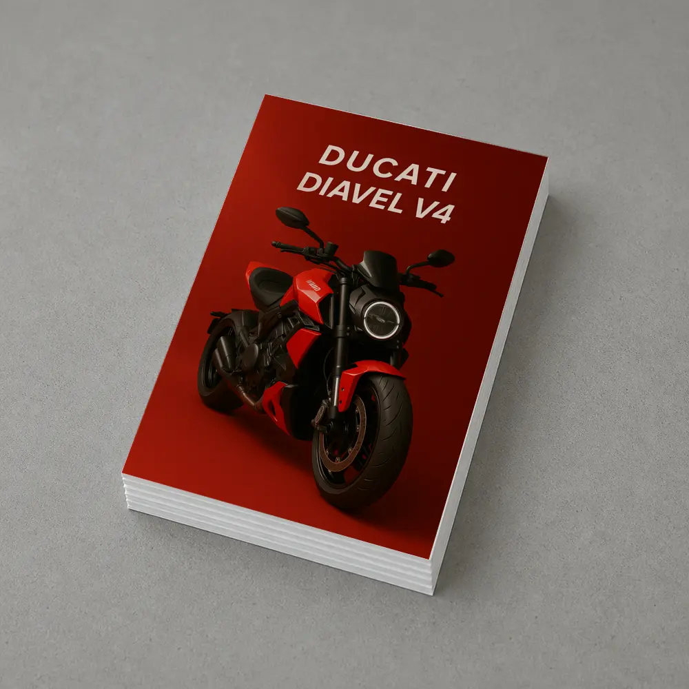 Ducati Diavel V4 Motorcycle Red Background – Postcards