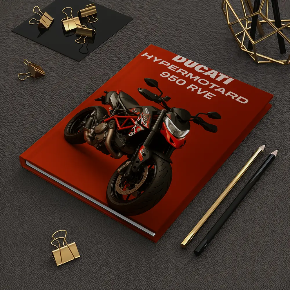 Ducati Hypermotard 950 RVE Red Background – Notebooks