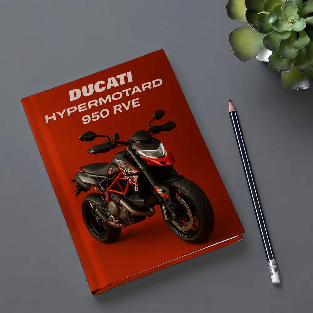 Ducati Hypermotard 950 RVE Red Background – Notebooks