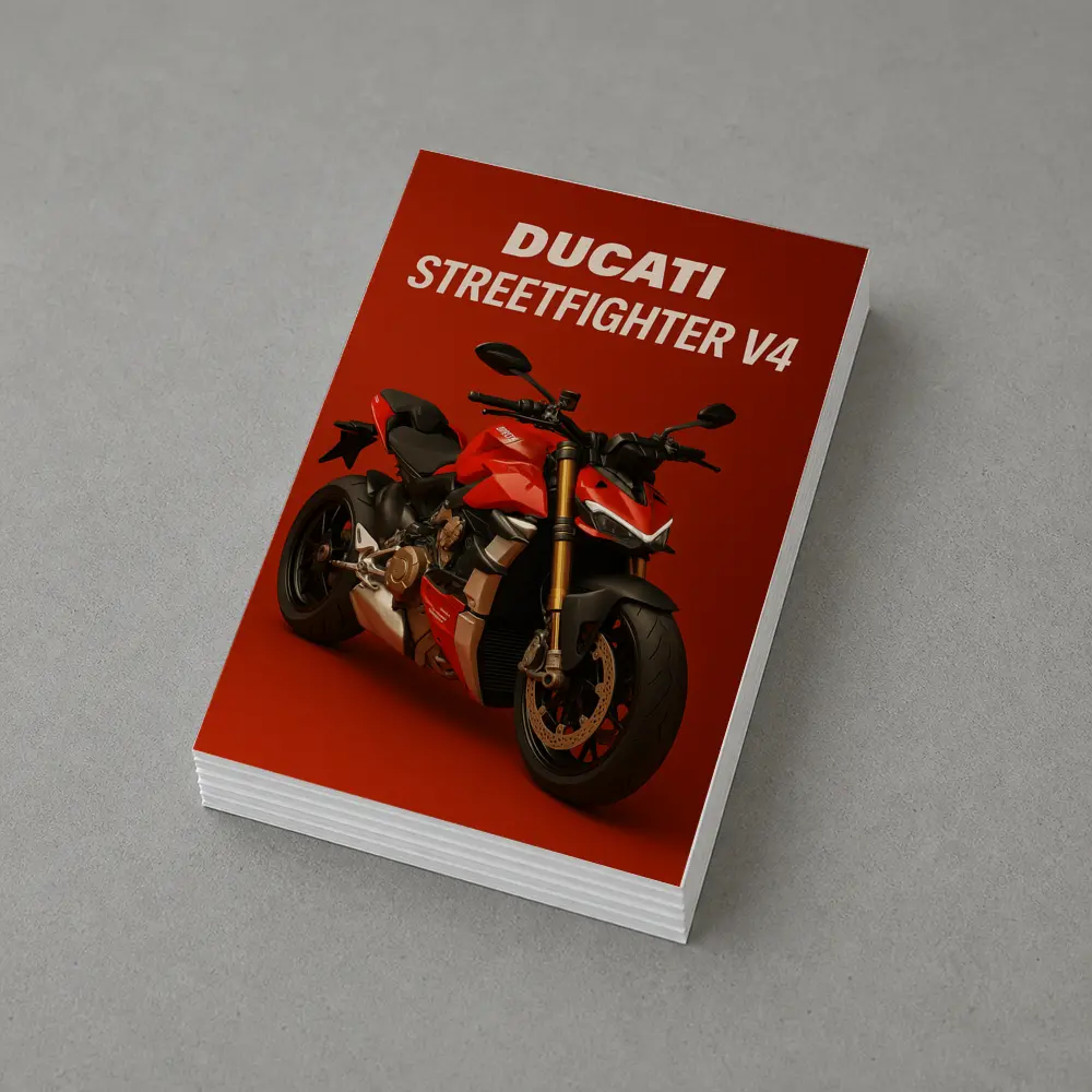 Ducati Streetfighter V4 Motorcycle Red Background – Postcards