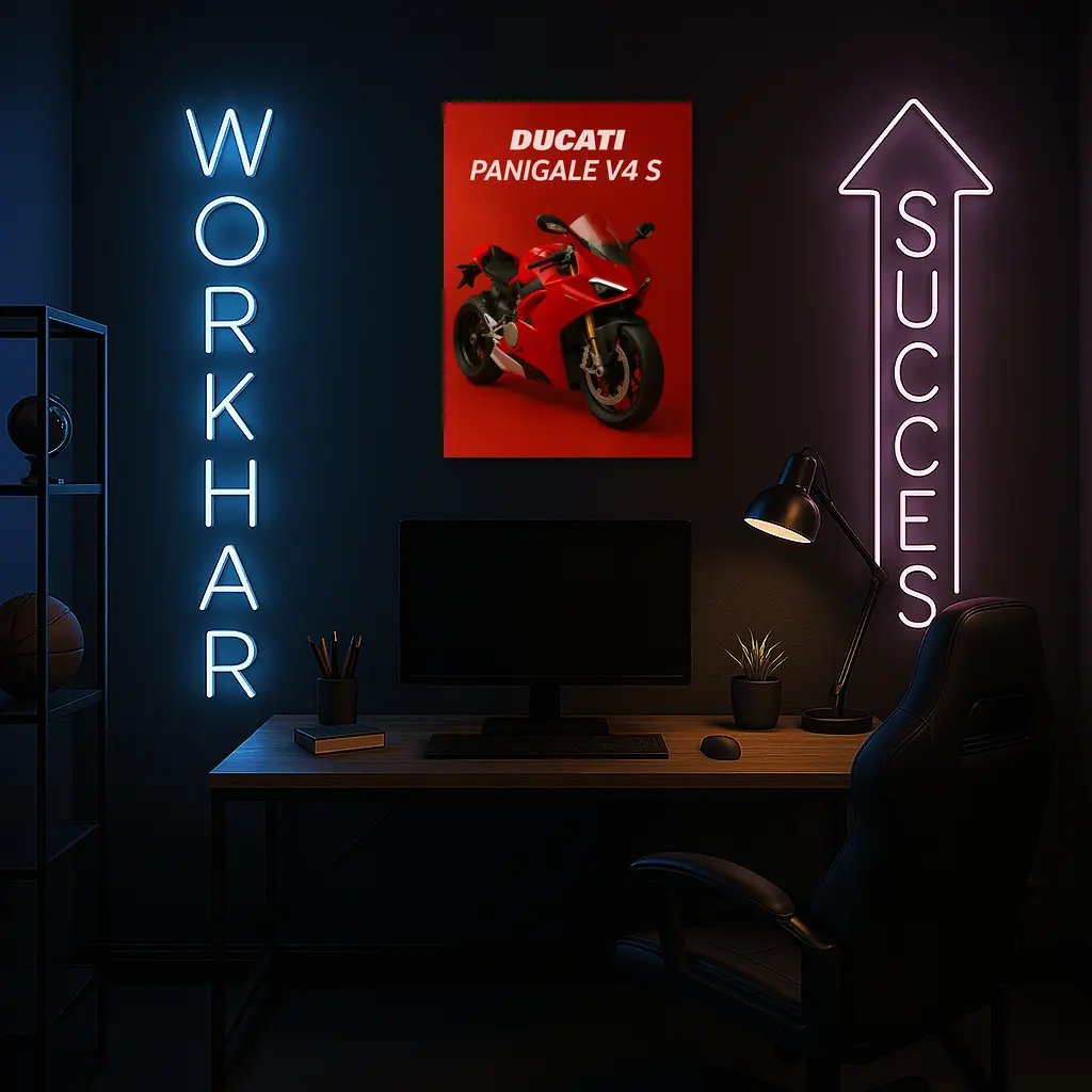 Ducati Panigale V4 S Red Background – Wall Art