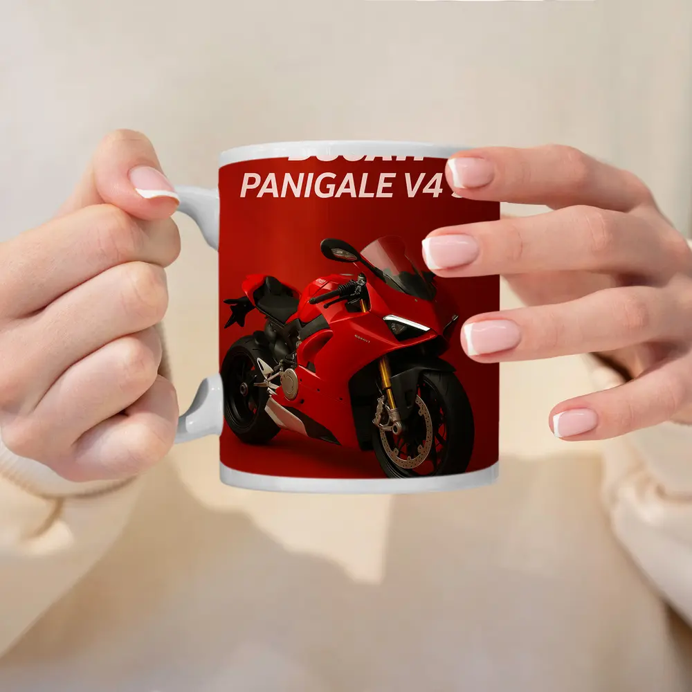 Ducati Panigale V4 S Red Background – Mugs