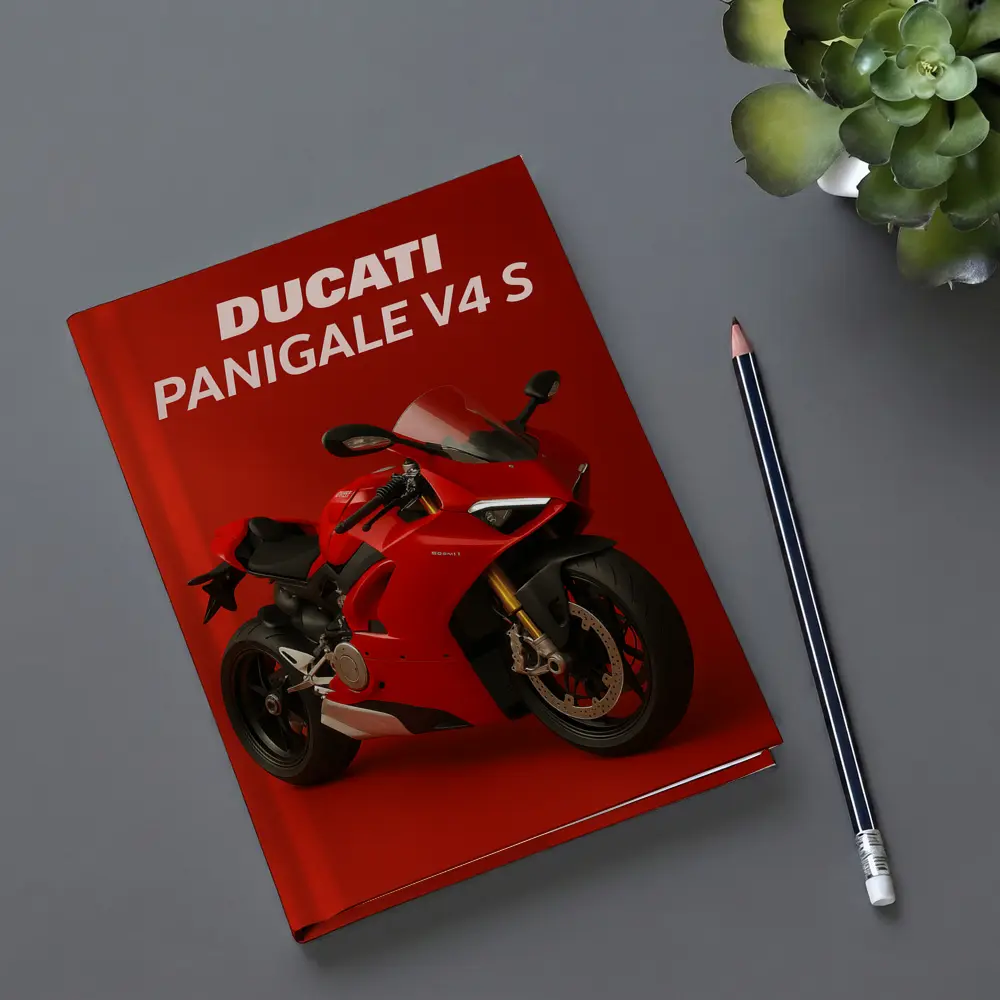 Ducati Panigale V4 S Red Background – Notebooks