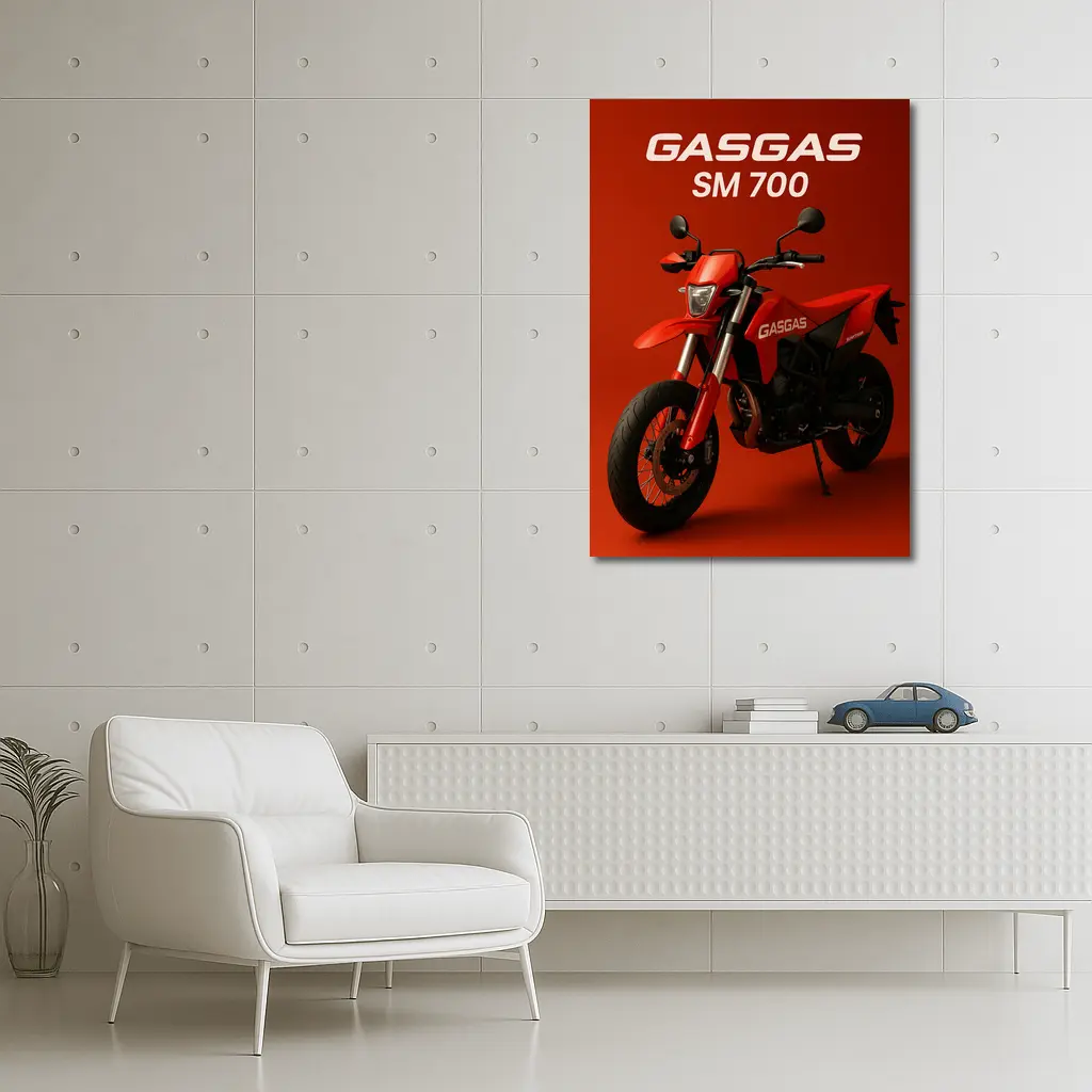 GASGAS SM 700 Motorcycle Red Background – Wall Art