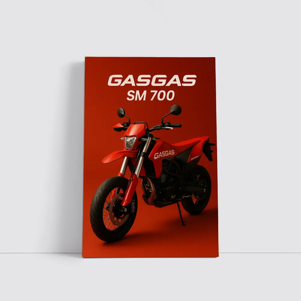 GASGAS SM 700 Motorcycle Red Background – Wall Art