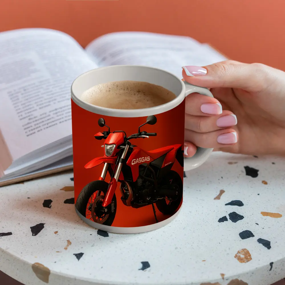 GASGAS SM 700 Motorcycle Red Background – Mugs