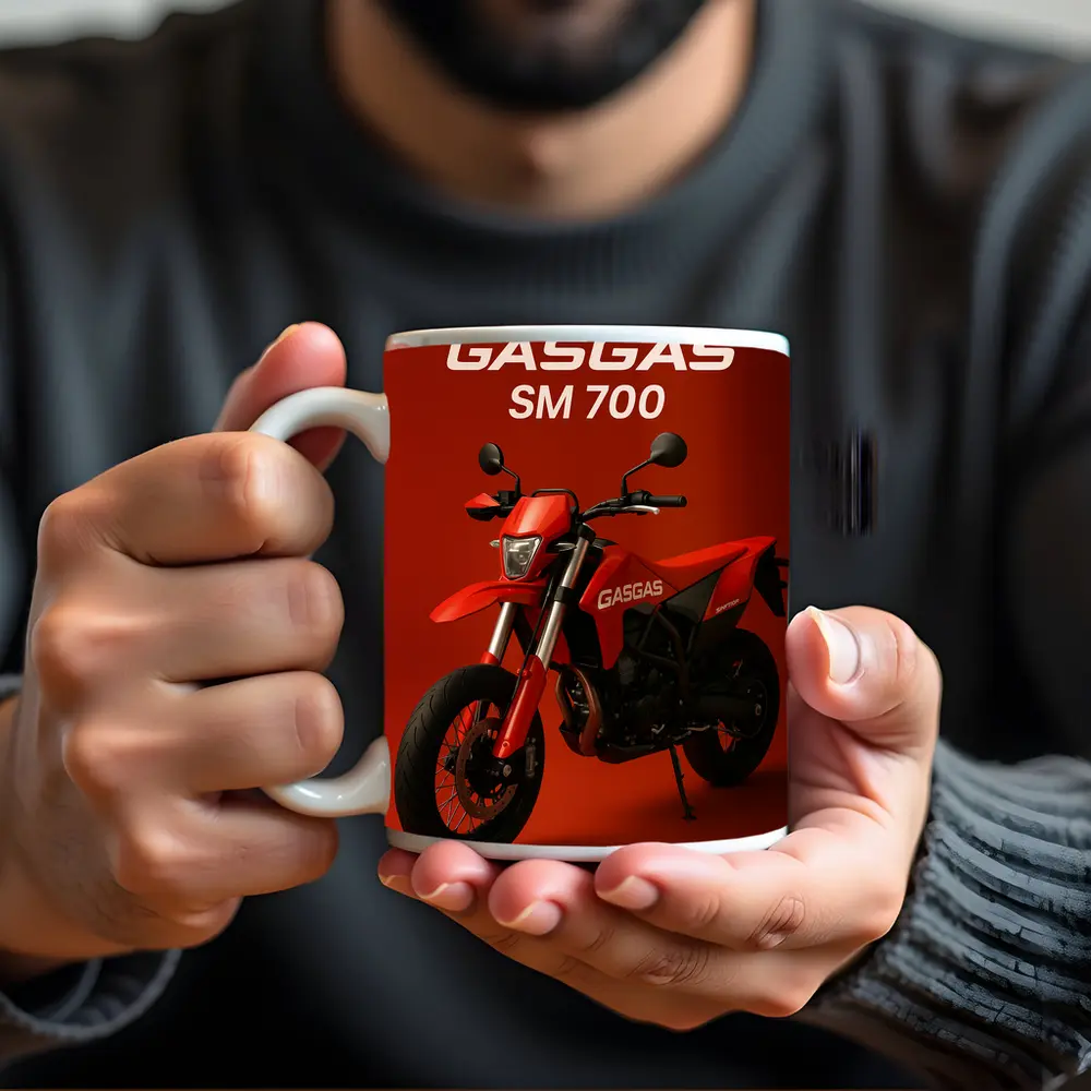 GASGAS SM 700 Motorcycle Red Background – Mugs