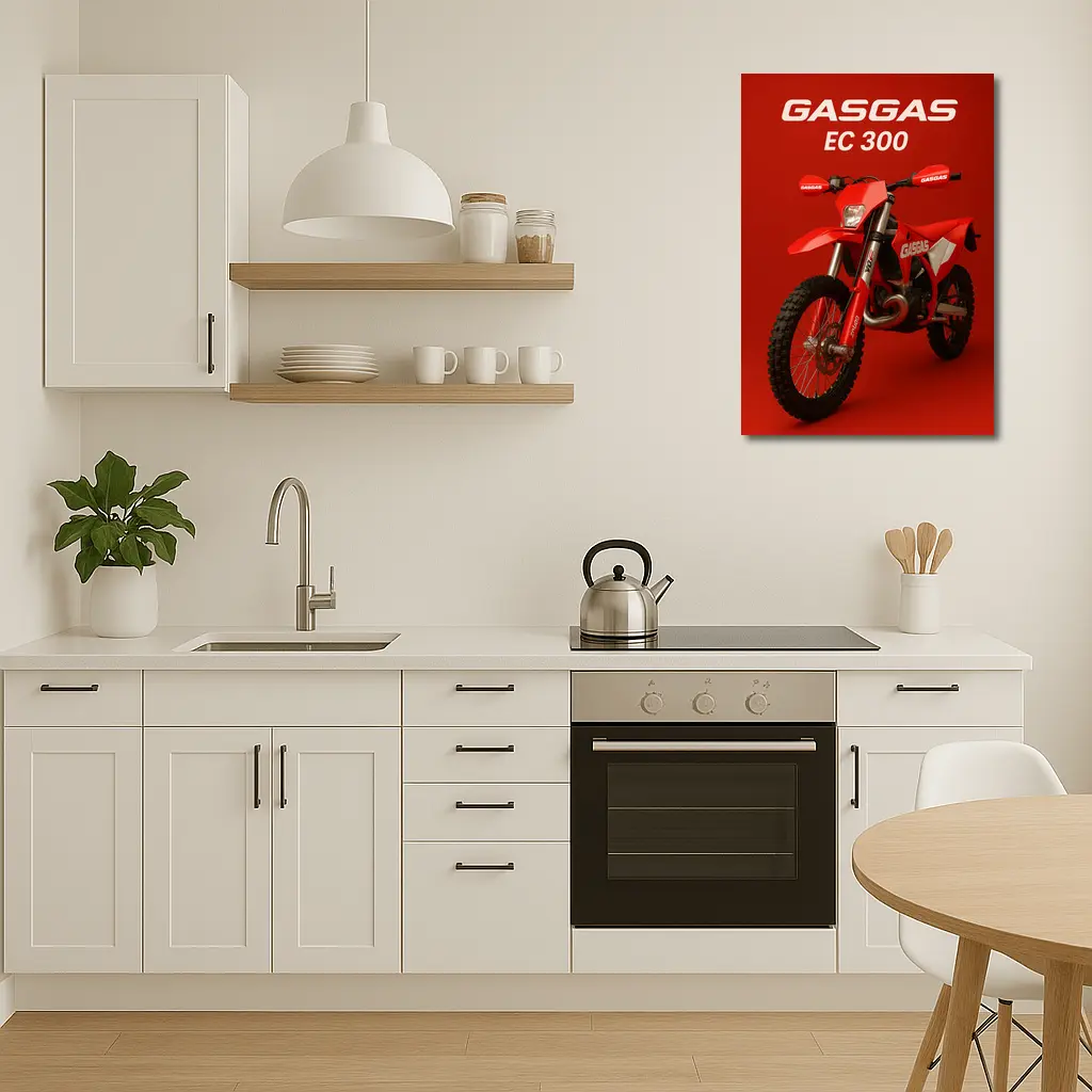 GASGAS EC 300 Dirt Bike Red Background – Wall Art