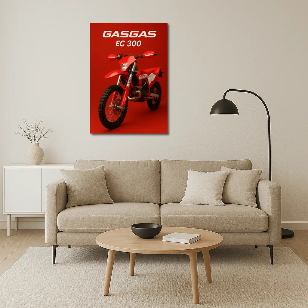GASGAS EC 300 Dirt Bike Red Background – Wall Art