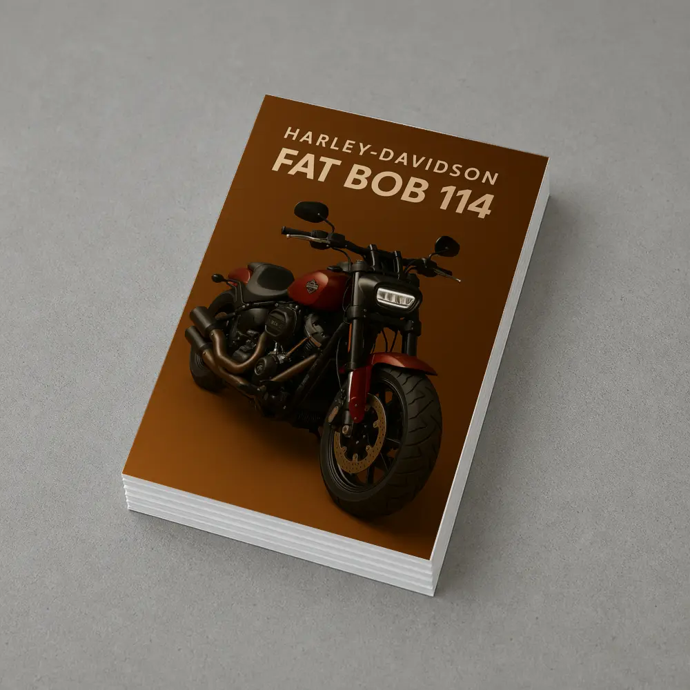 Harley Davidson Fat Bob Cruiser Brown Background – Postcards
