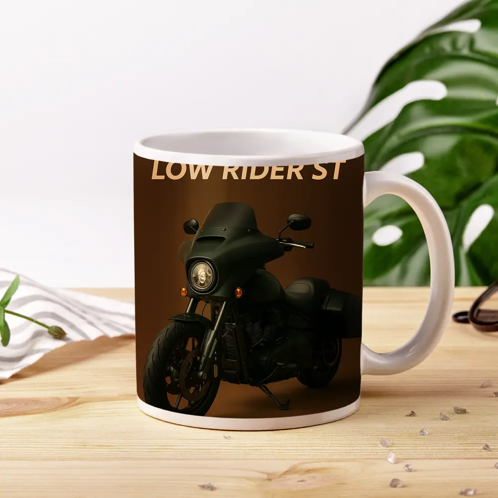 Harley Davidson Low Rider ST Brown Background – Mugs