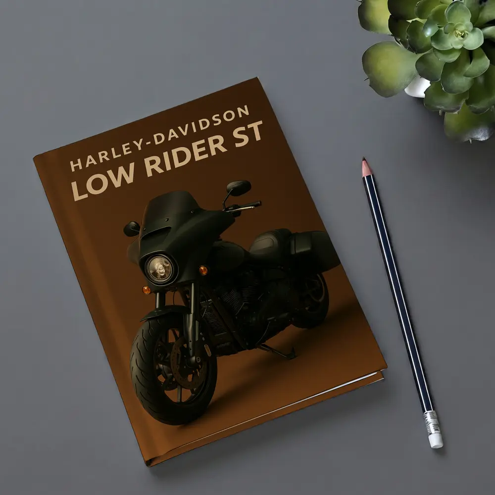 Harley Davidson Low Rider ST Brown Background – Notebooks