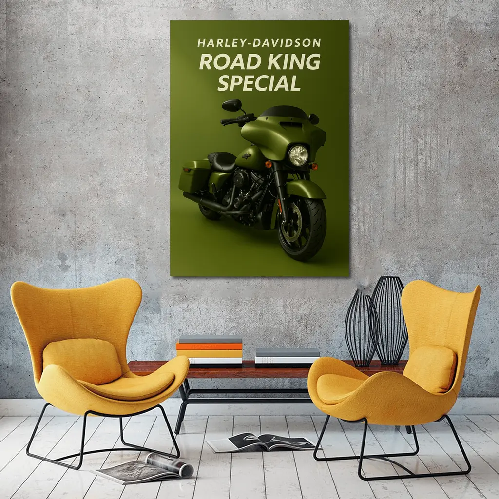 Harley Davidson Road King Special Olive Green – Wall Art