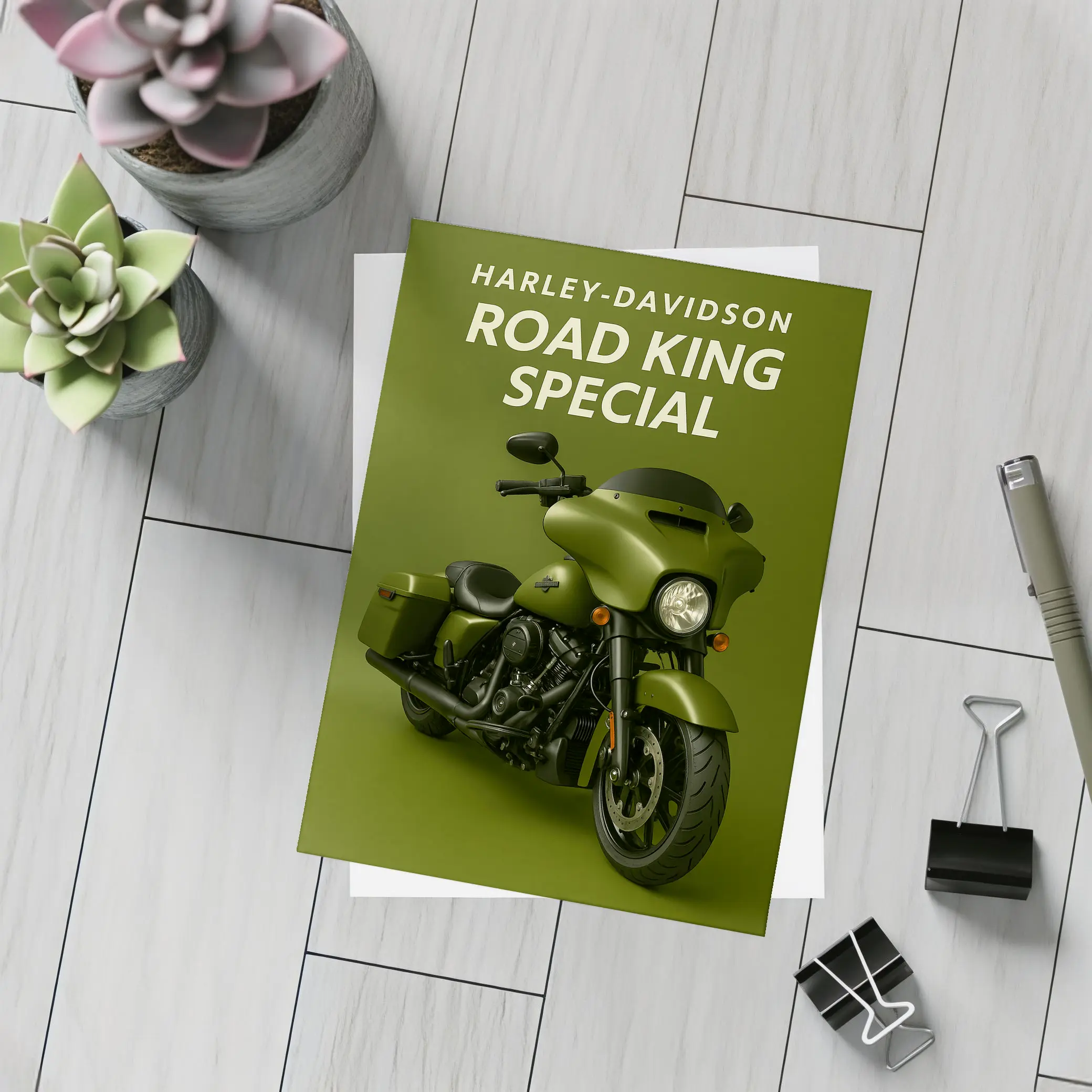 Harley Davidson Road King Special Olive Green – Postcards