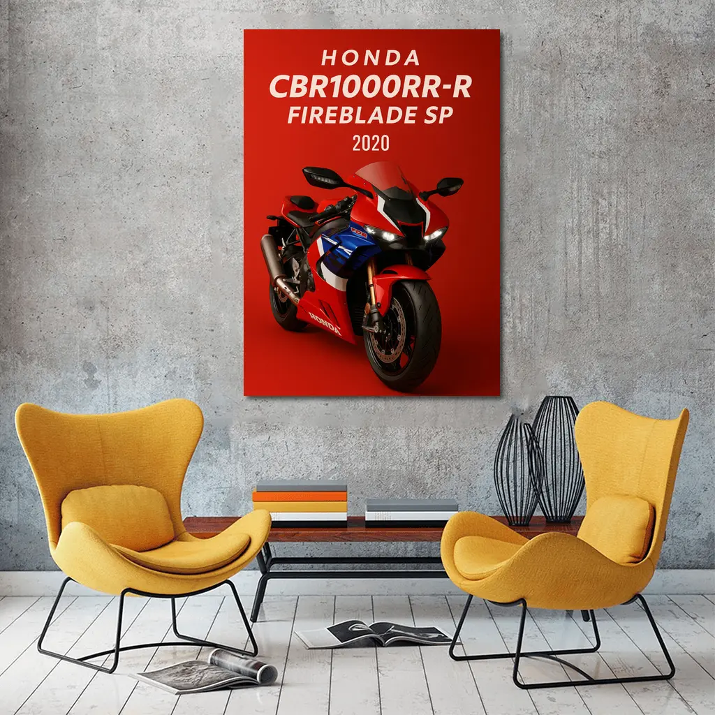 Honda CBR1000RR-R Fireblade SP Red Background – Wall Art