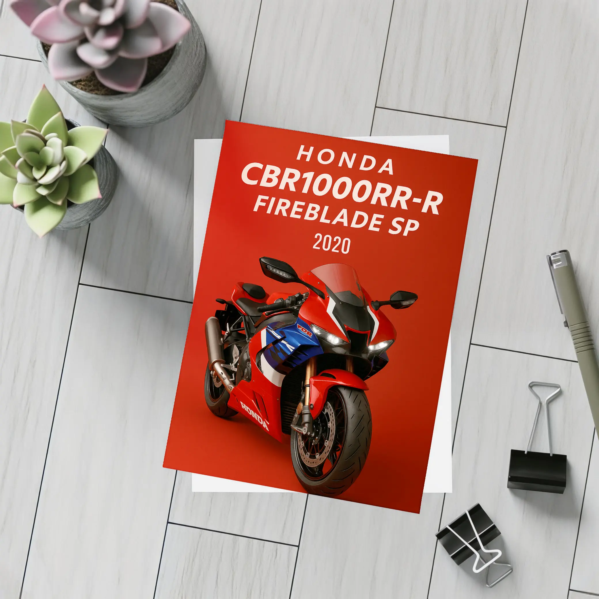 Honda CBR1000RR-R Fireblade SP Red Background – Postcards