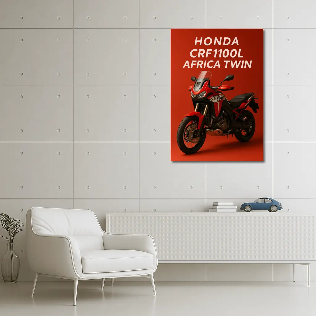 Honda CRF1100L Africa Twin Red Background – Wall Art