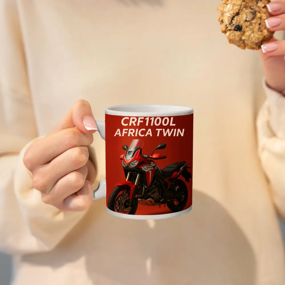 Honda CRF1100L Africa Twin Red Background – Mugs