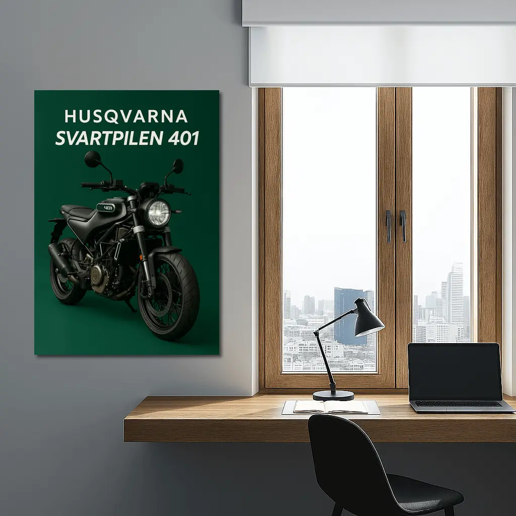 Husqvarna Svartpilen 401 Dark Green Background – Wall Art