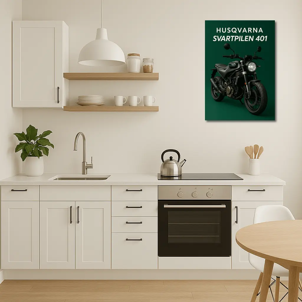 Husqvarna Svartpilen 401 Dark Green Background – Wall Art
