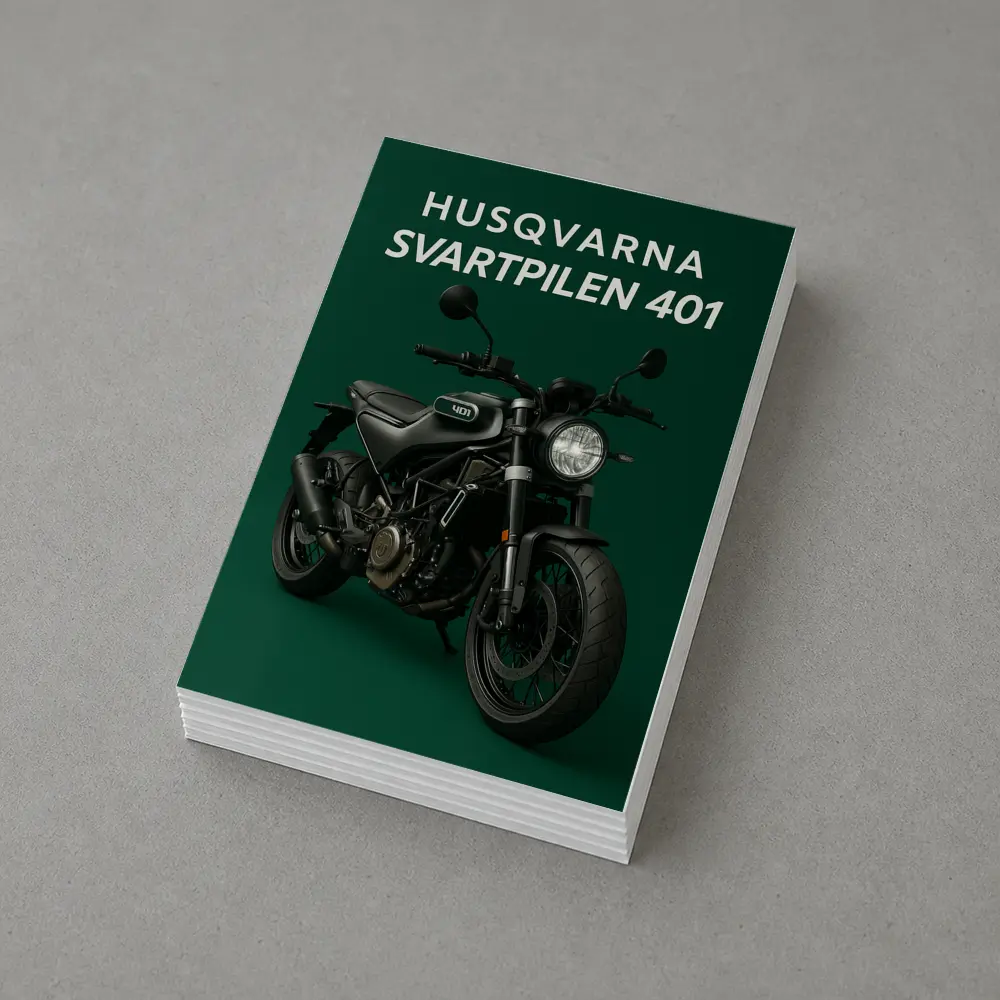 Husqvarna Svartpilen 401 Dark Green Background – Postcards