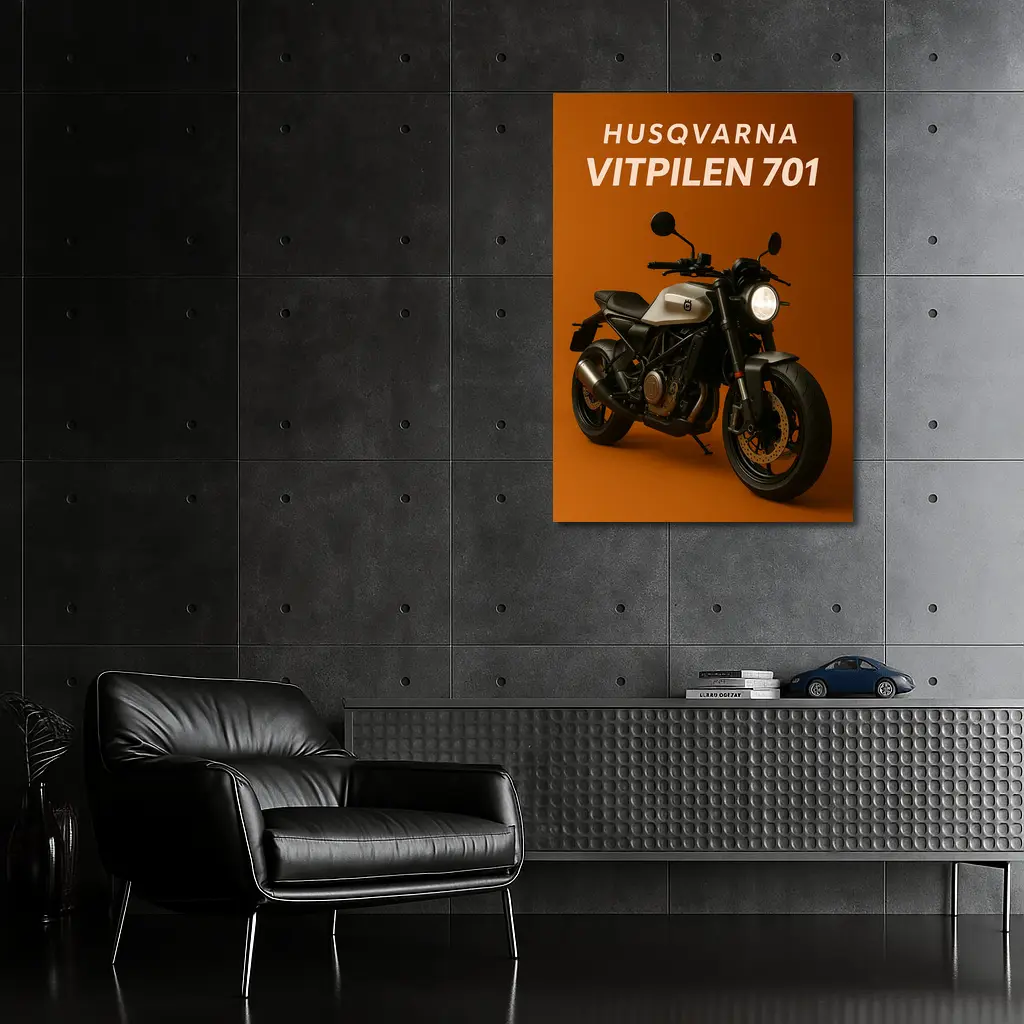 Husqvarna Vitpilen 701 Motorcycle Orange Background – Wall Art