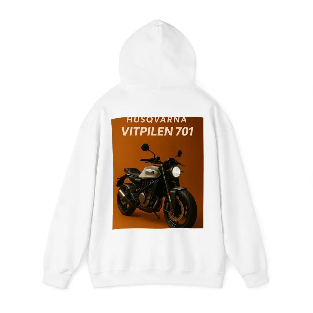 Husqvarna Vitpilen 701 Motorcycle Orange Background – Hoodies