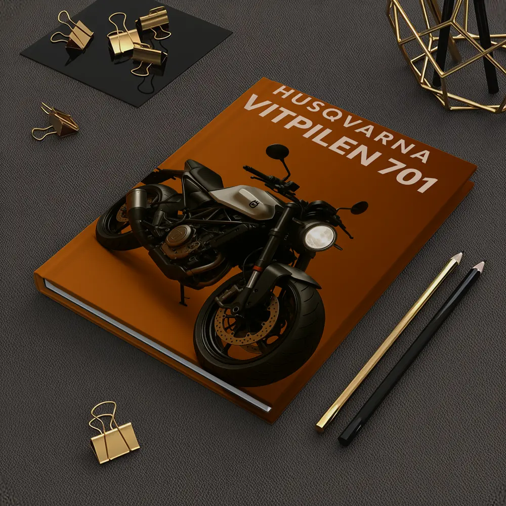 Husqvarna Vitpilen 701 Motorcycle Orange Background – Notebooks