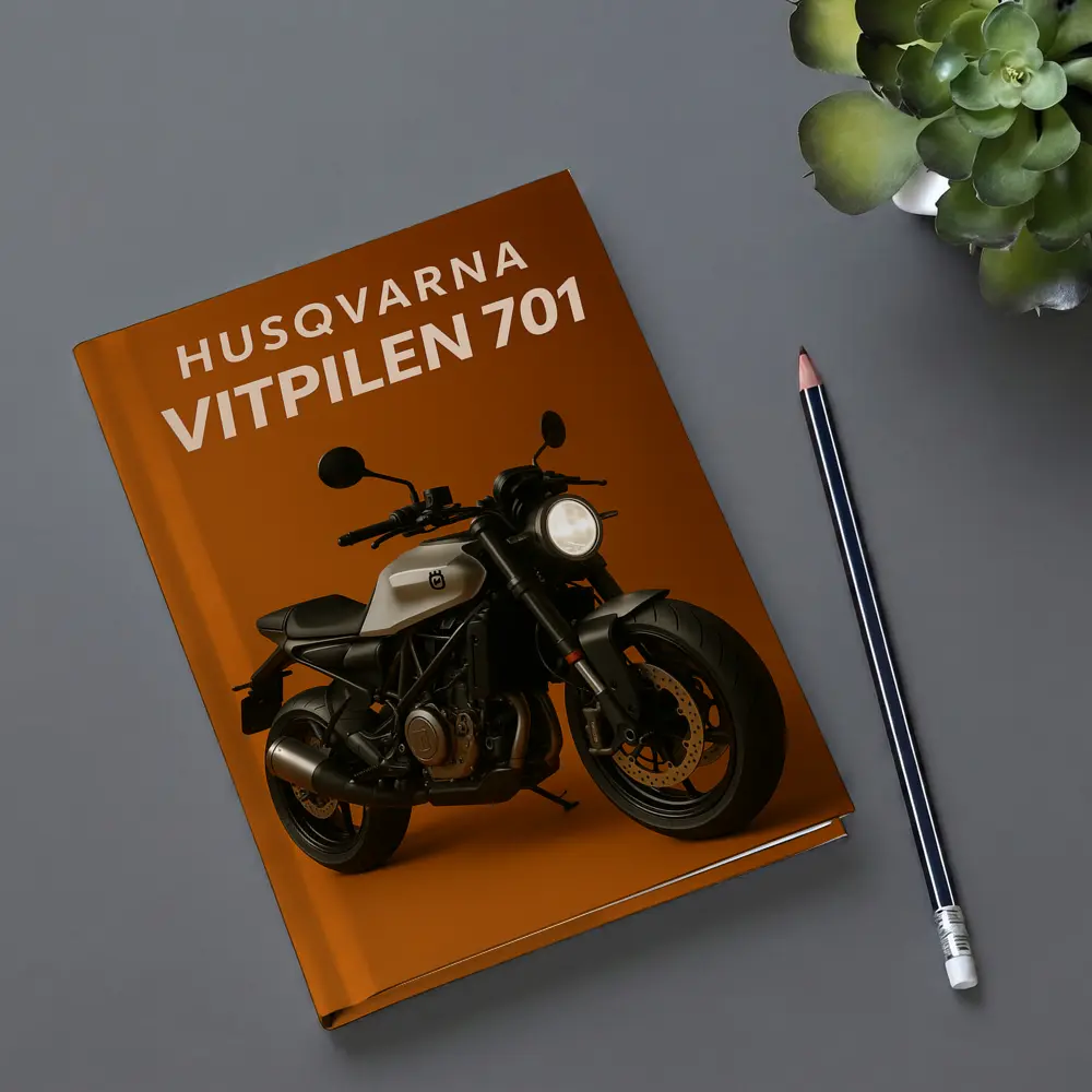 Husqvarna Vitpilen 701 Motorcycle Orange Background – Notebooks