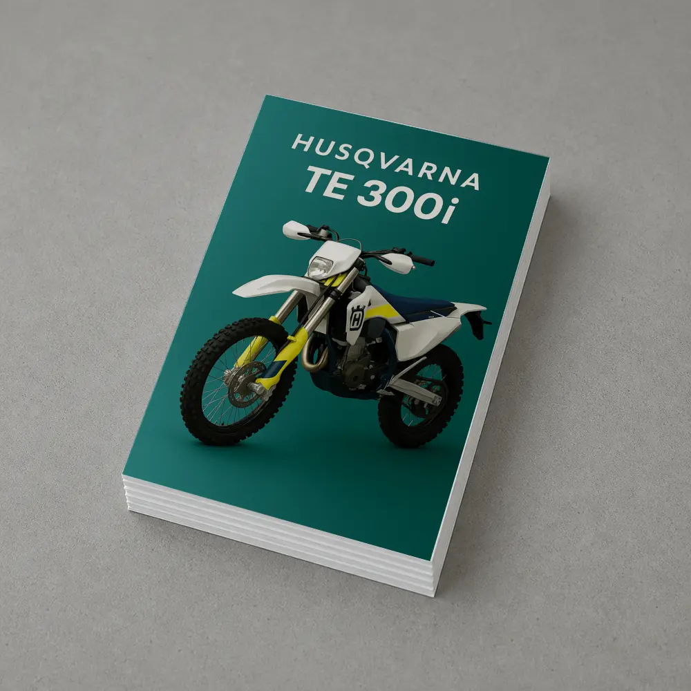 Husqvarna TE 300i Dirt Bike Teal Background – Postcards