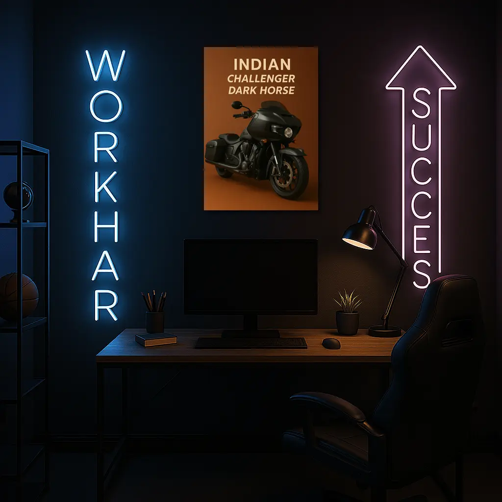Indian Challenger Dark Horse Matte Black Motorcycle – Wall Art