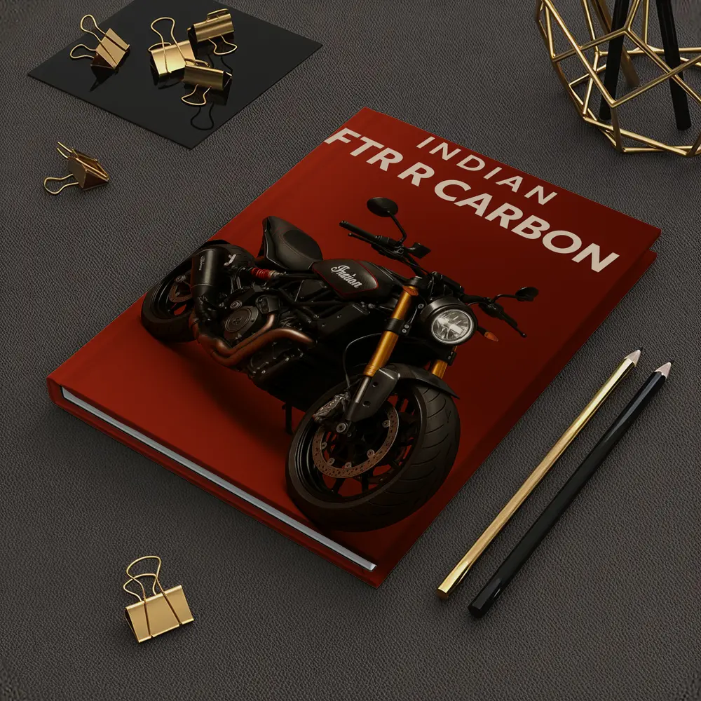 Indian FTR R Carbon Motorcycle Red Background – Notebooks
