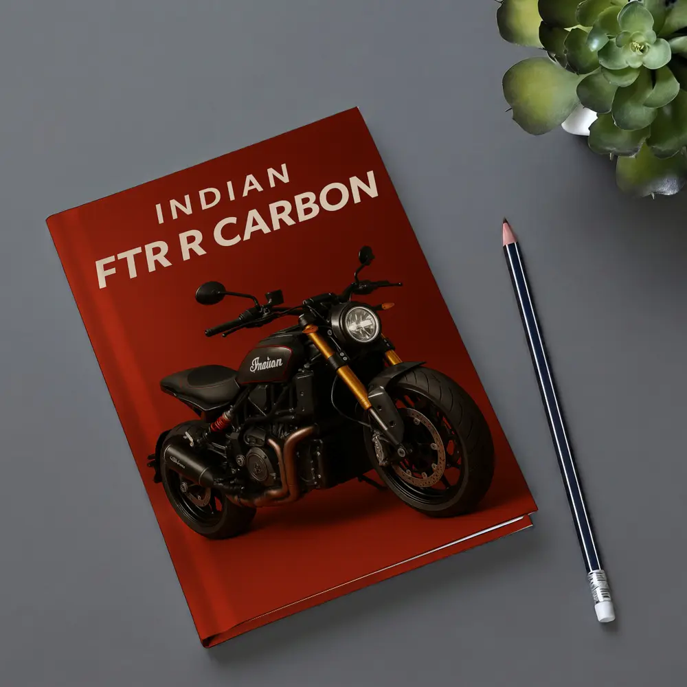 Indian FTR R Carbon Motorcycle Red Background – Notebooks