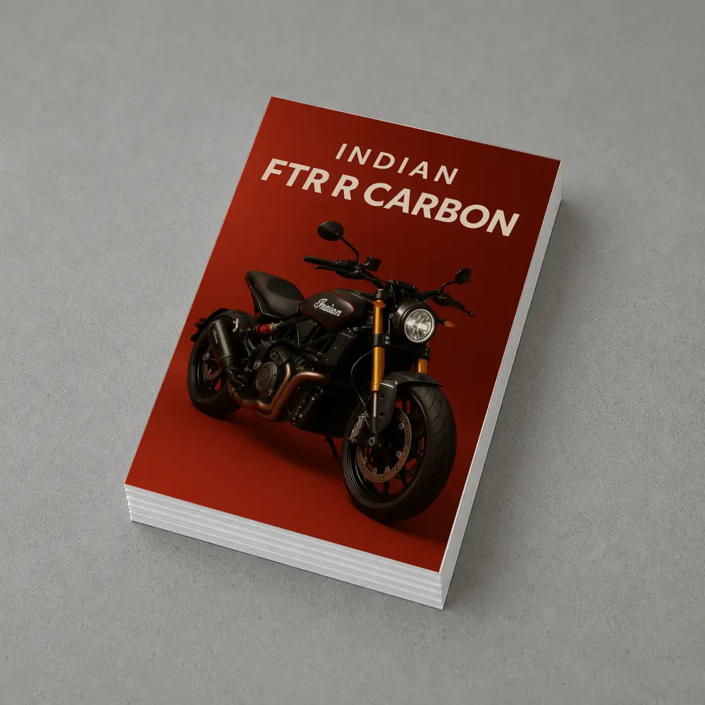 Indian FTR R Carbon Motorcycle Red Background – Postcards