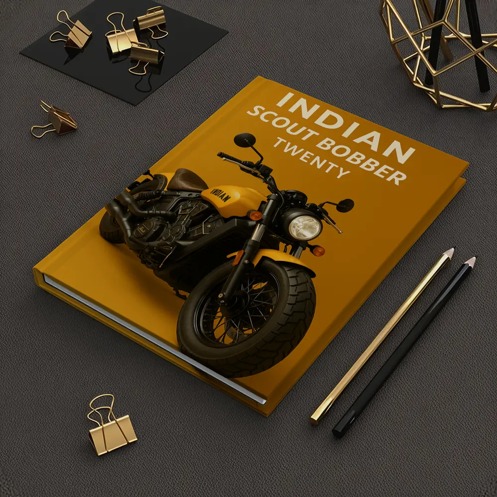 Indian Scout Bobber Twenty Yellow Background – Notebooks