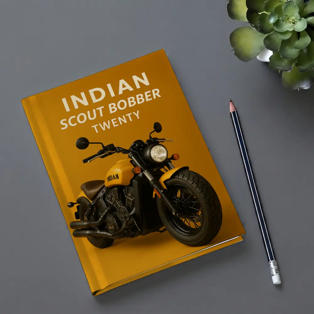 Indian Scout Bobber Twenty Yellow Background – Notebooks