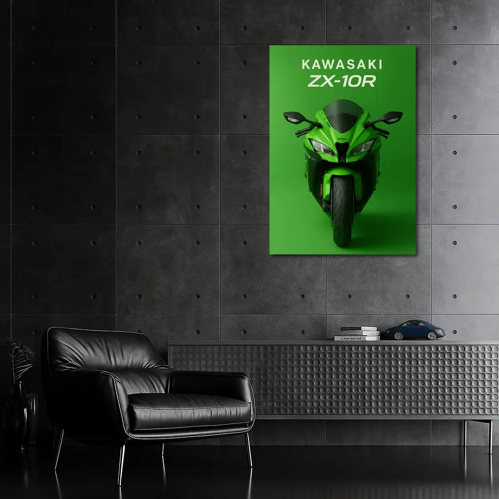 Kawasaki ZX-10R Ninja Green Sport Bike – Wall Art