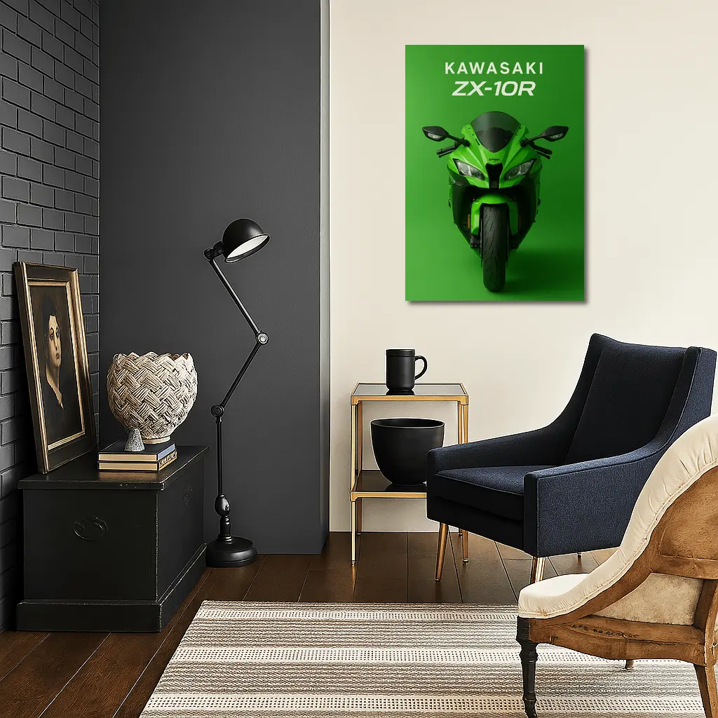 Kawasaki ZX-10R Ninja Green Sport Bike – Wall Art