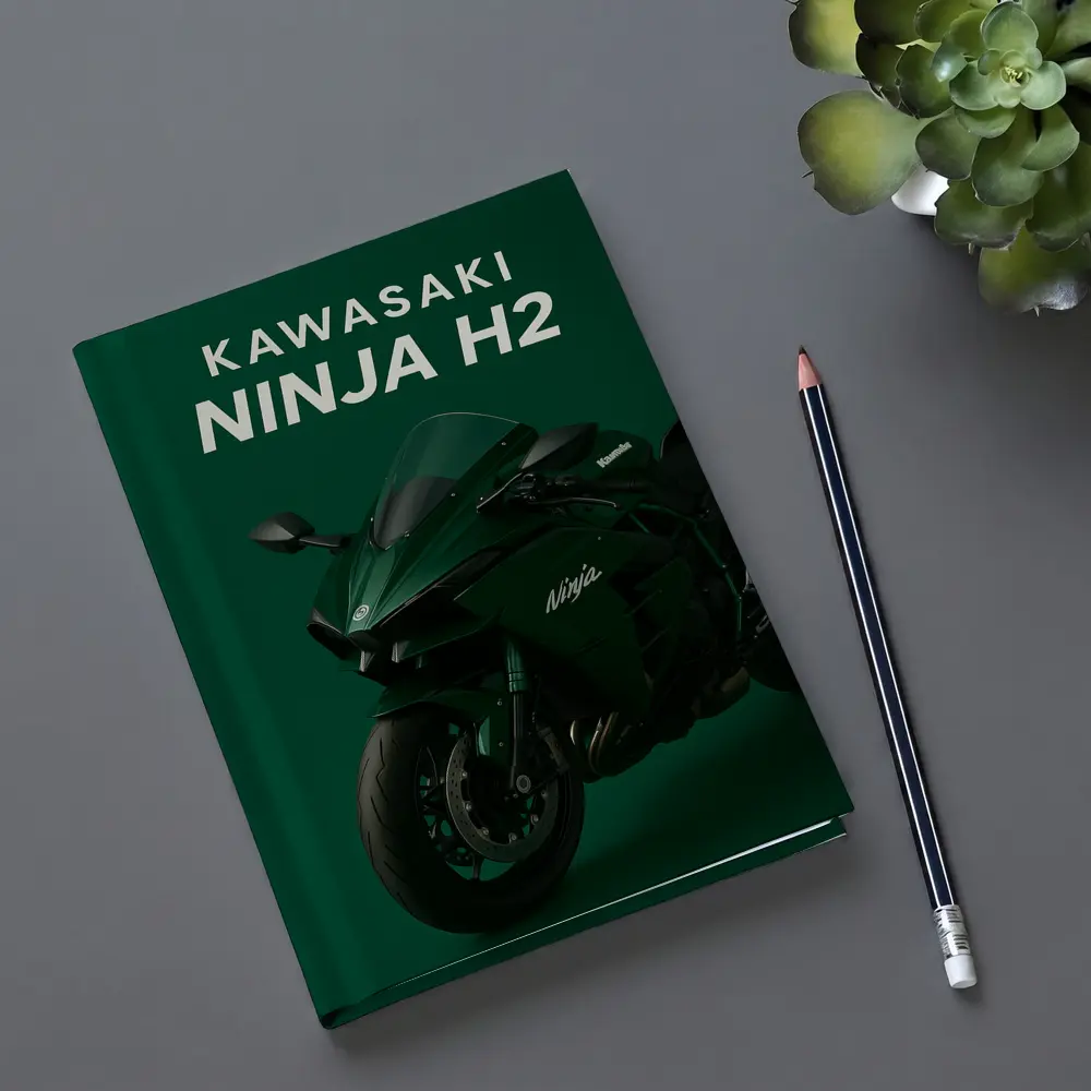 Kawasaki Ninja H2 Green Studio Art – Notebooks