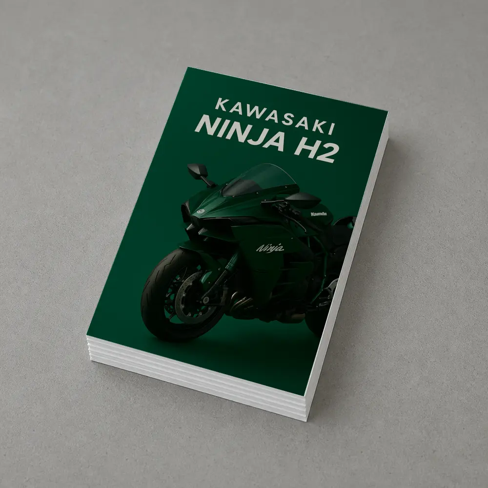 Kawasaki Ninja H2 Green Studio Art – Postcards