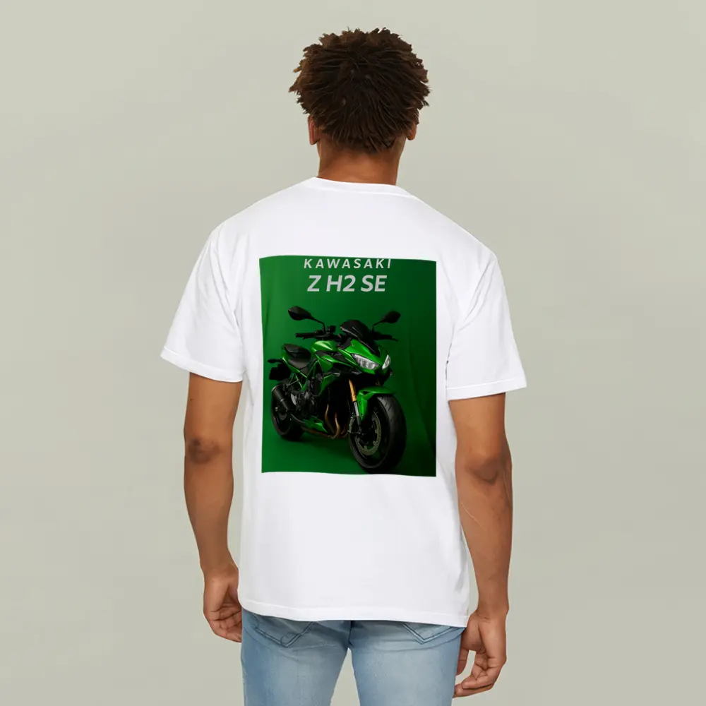 Kawasaki Z H2 SE Green Background Art – T-Shirts