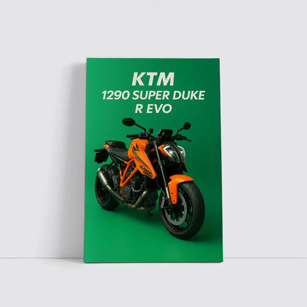 KTM Super Duke R Evo Green Background – Wall Art